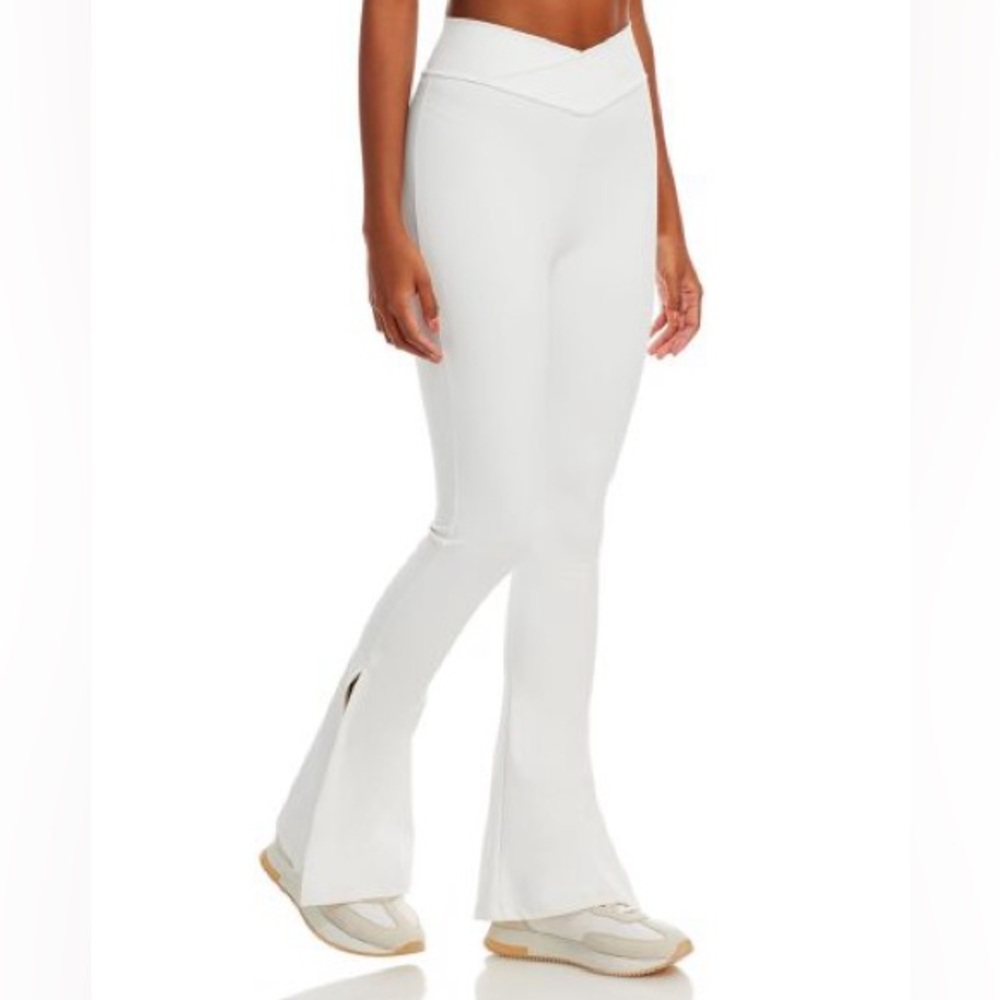 White Cross Cross Legging With Bottom Slits - image 1